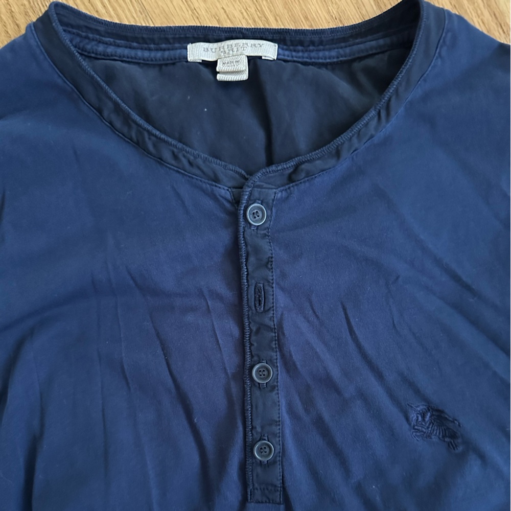 Burberry Navy Henley Men Large